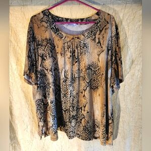 EUC Tan Jay Snakeskin Top